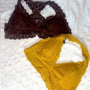 Two lace Aero bralettes🌸 never worn, like new!